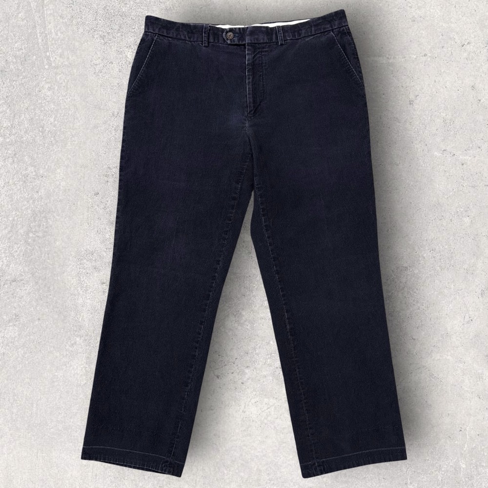 Lauren Ralph Lauren Mens Navy Blue Corduroy Pants Straight Leg 100% Cotton 33x28